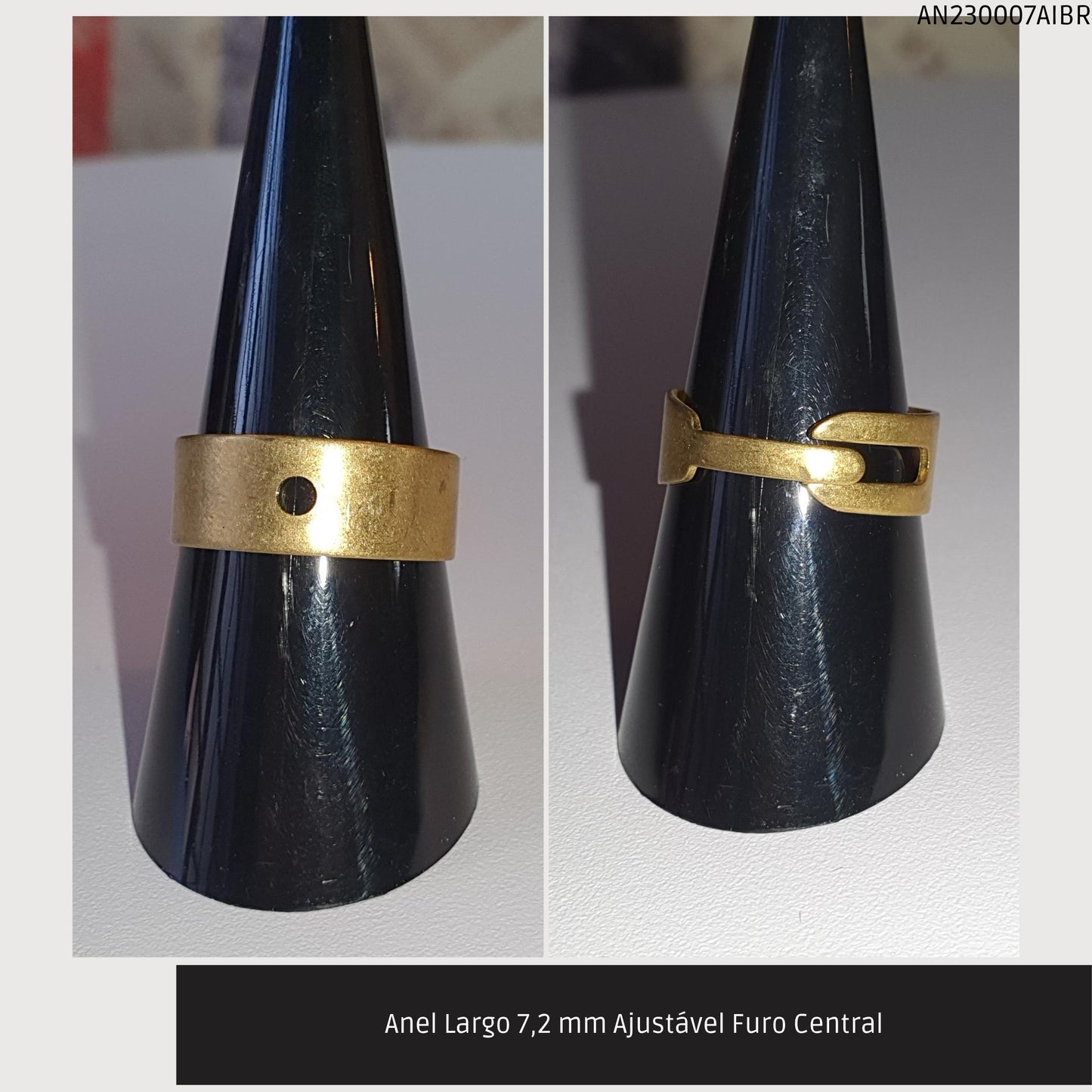 Anel Largo 7.2 mm Ajustável Furo Central  - Código.: AN230007AIBR  - Peso.: 2.1 gr