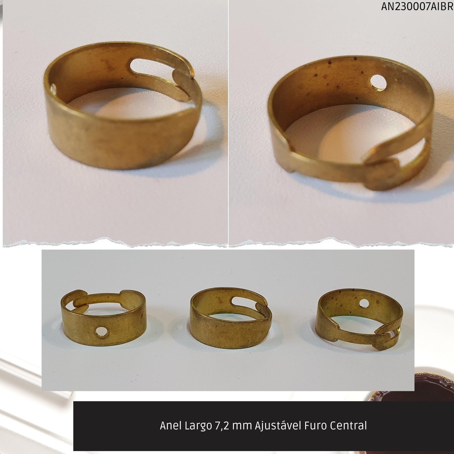Anel Largo 7.2 mm Ajustável Furo Central  - Código.: AN230007AIBR  - Peso.: 2.1 gr
