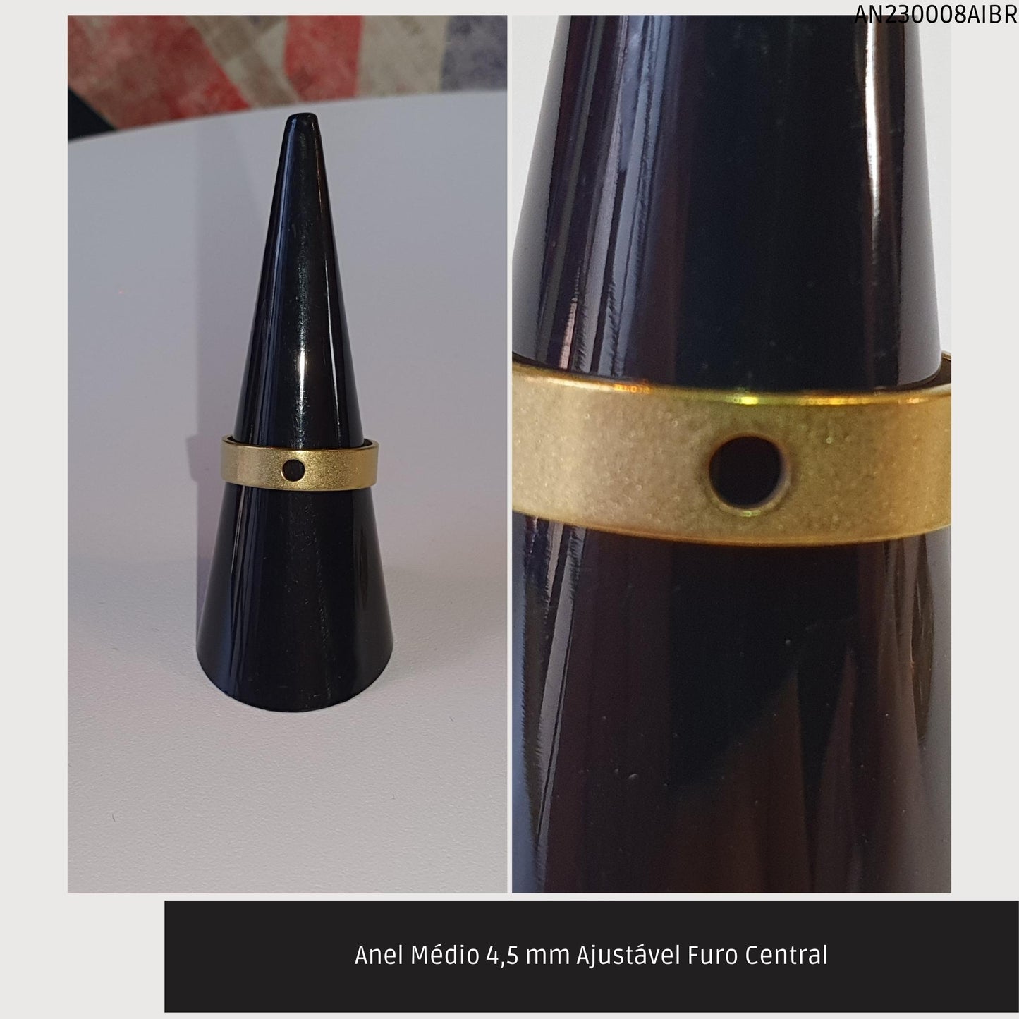 Anel Médio 4.5 mm Ajustável Furo Central  - Código.: AN230008AIBR  - Peso.: 1.8 gr