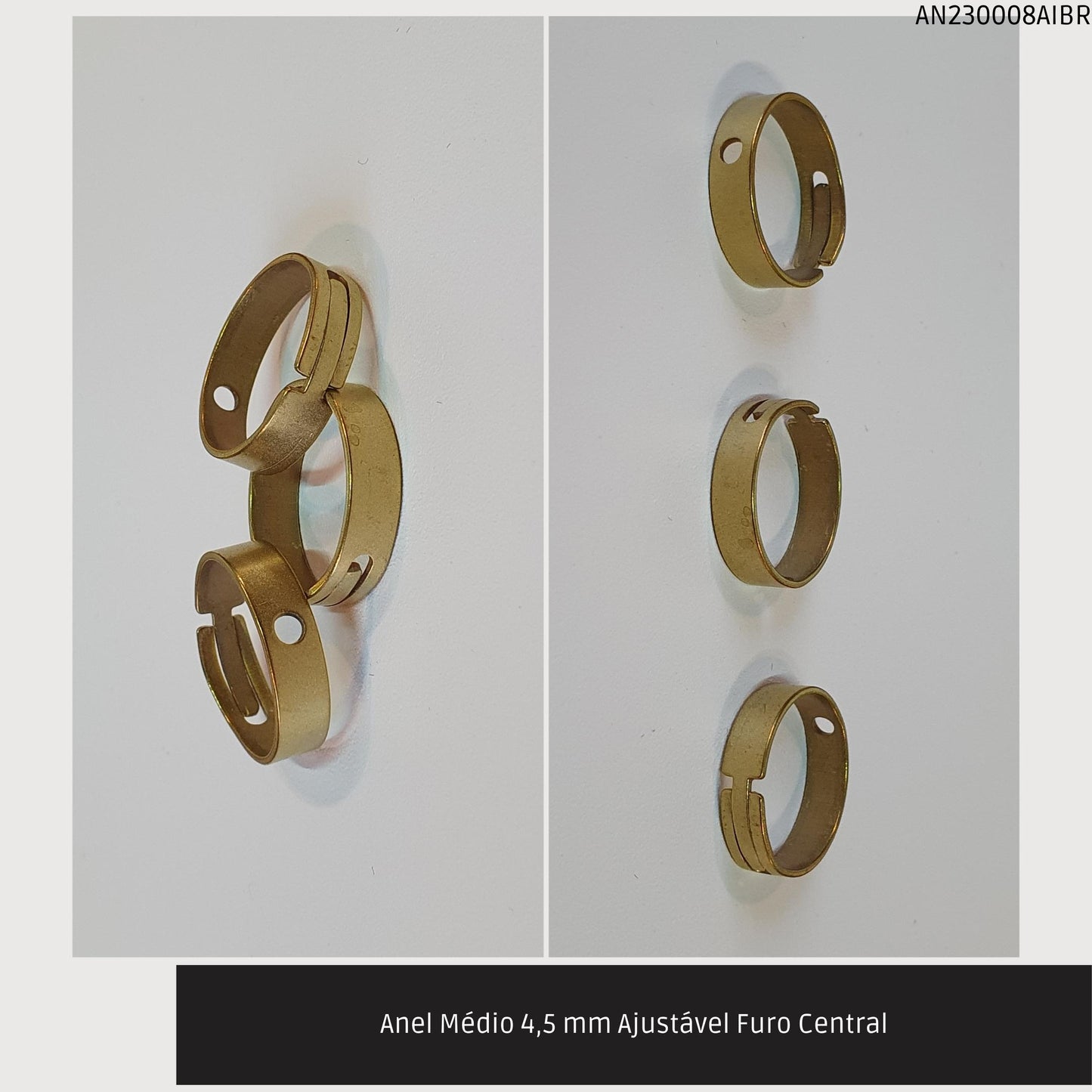 Anel Médio 4.5 mm Ajustável Furo Central  - Código.: AN230008AIBR  - Peso.: 1.8 gr