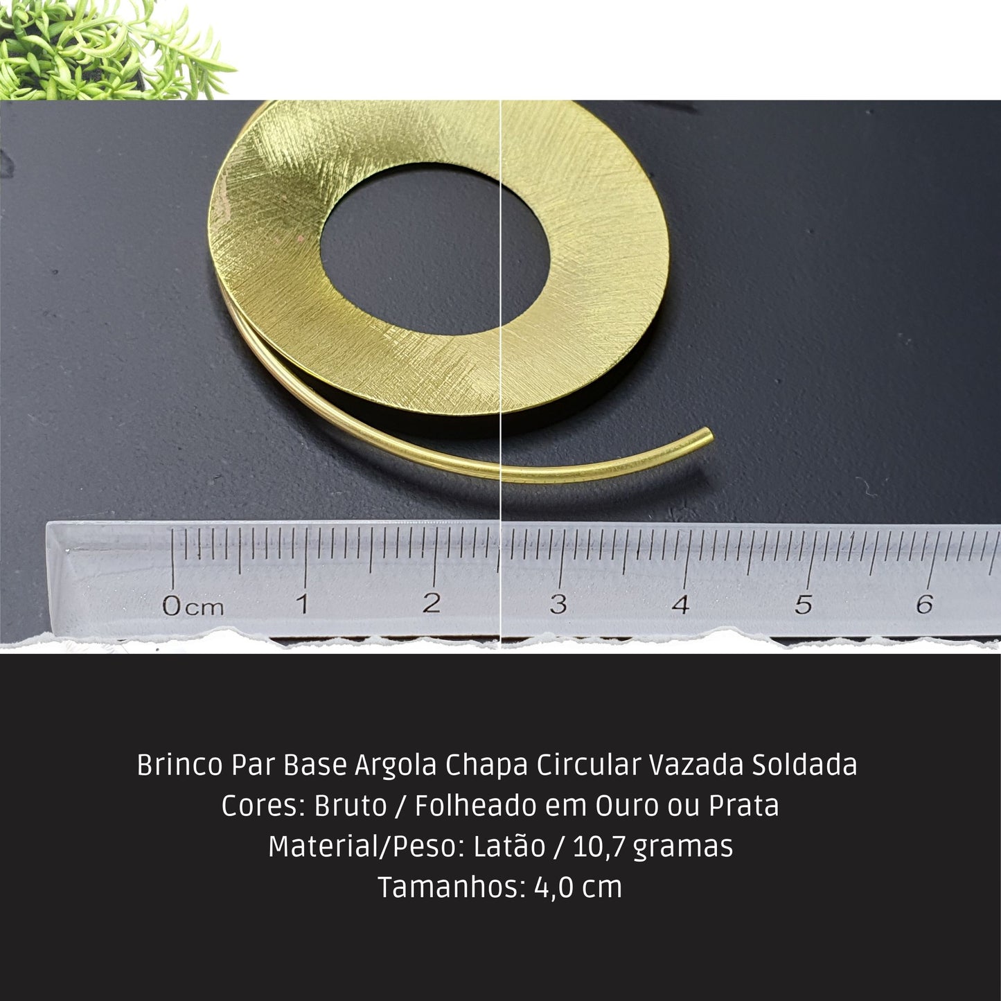 Brinco Par Base Argola Chapa Circular Vazada Soldada   - Código.: BR230056AIBR  - Peso.: 10.7 gr