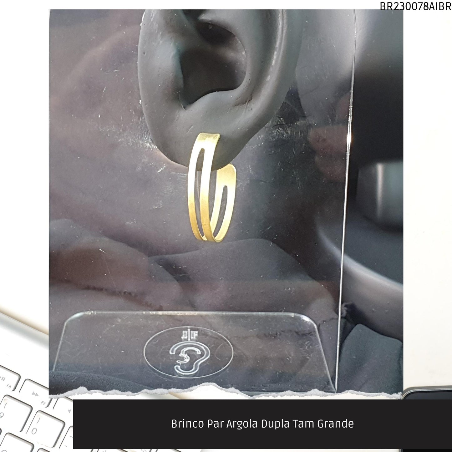 Brinco Par Argola Dupla Tam Grande  - Código.: BR230078AIBR  - Peso.: 4.2 gr