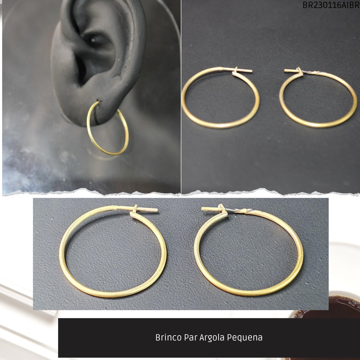 Brinco Par Argola Pequena  - Código.: BR230116AIBR  - Peso.: 1.5 gr
