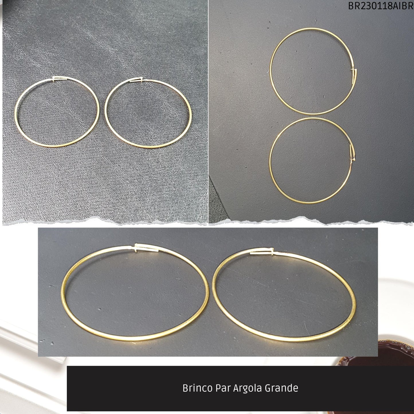 Brinco Par Argola Grande  - Código.: BR230118AIBR  - Peso.: 3.1 gr