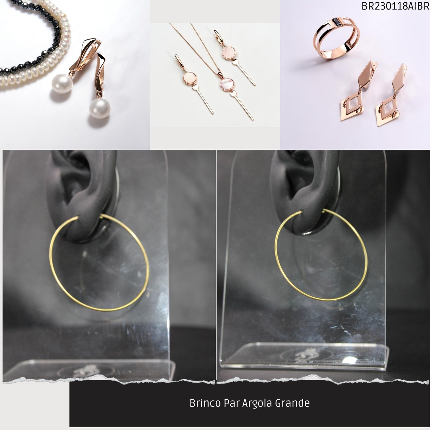 Brinco Par Argola Grande  - Código.: BR230118AIBR  - Peso.: 3.1 gr