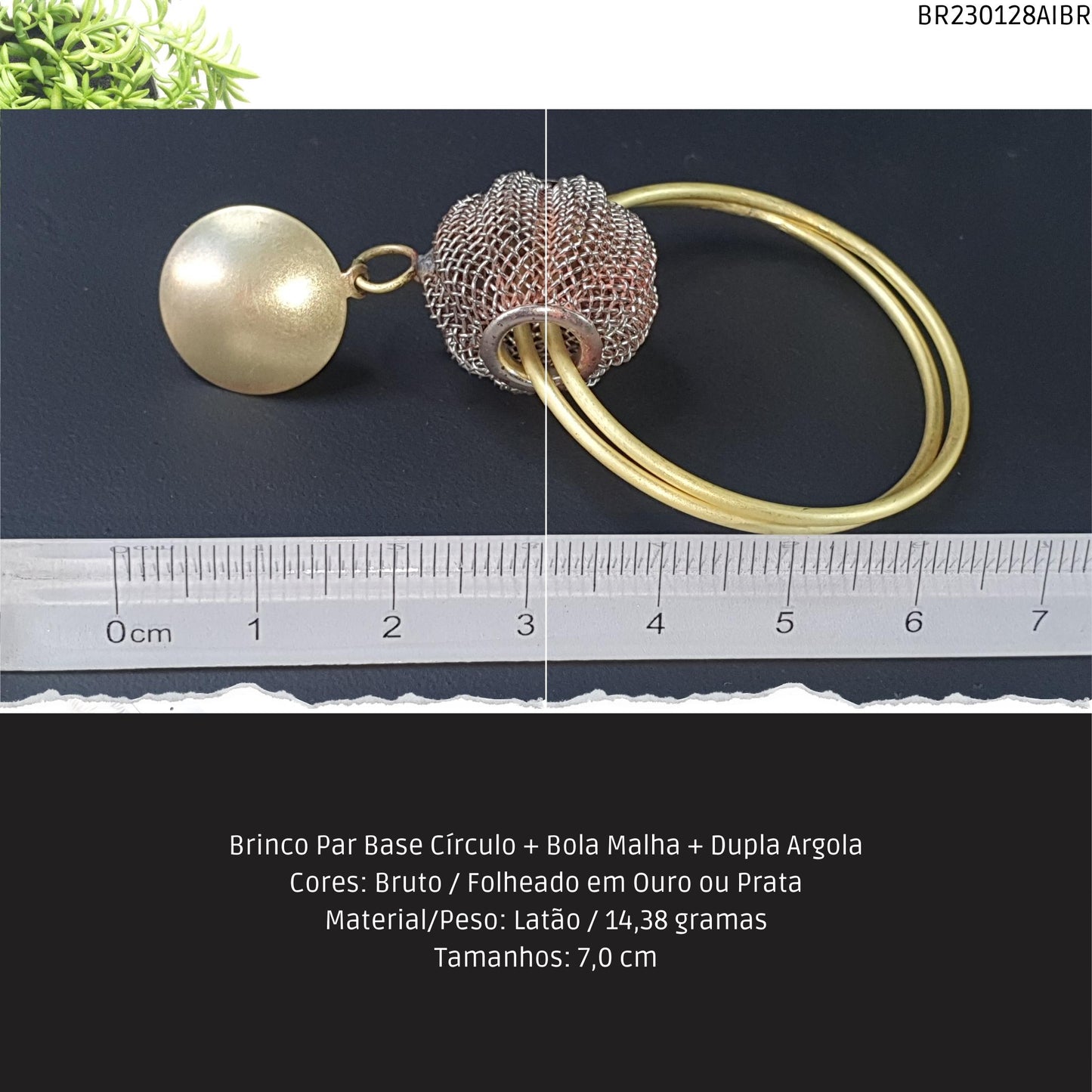 Brinco Par Tipo Argola Aberta Diamantada  - Código.: BR230129AIBR  - Peso.: 7.3 gr
