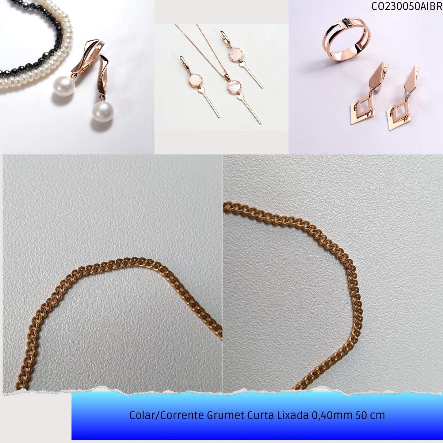 Colar/Corrente Grumet Curta Lixada 0.40mm 50 cm  - Código.: CO230050AIBR  - Peso.: 2.4 gr
