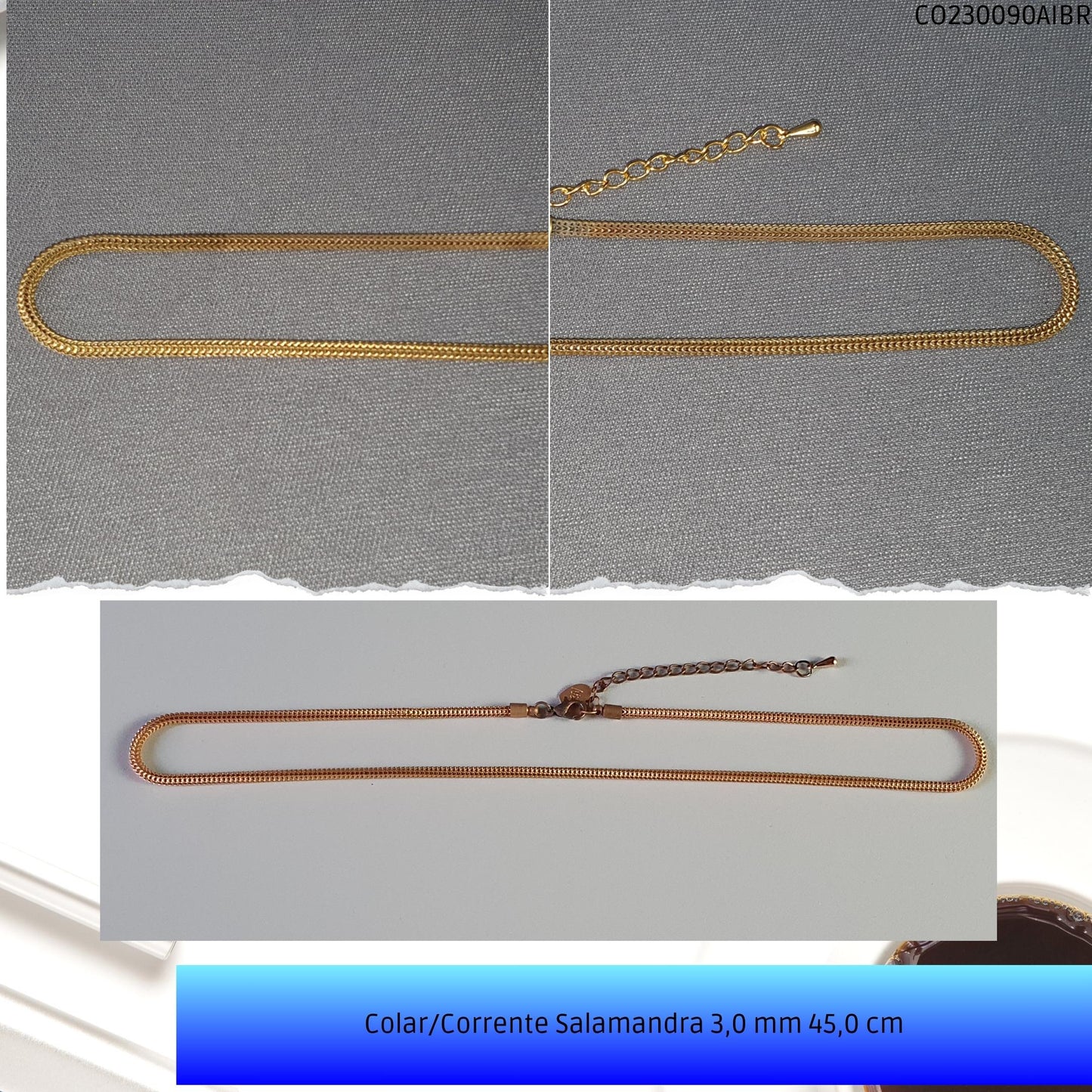 Colar/Corrente Salamandra 3.0 mm 45.0 cm  - Código.: CO230090AIBR  - Peso.: 10.9 gr