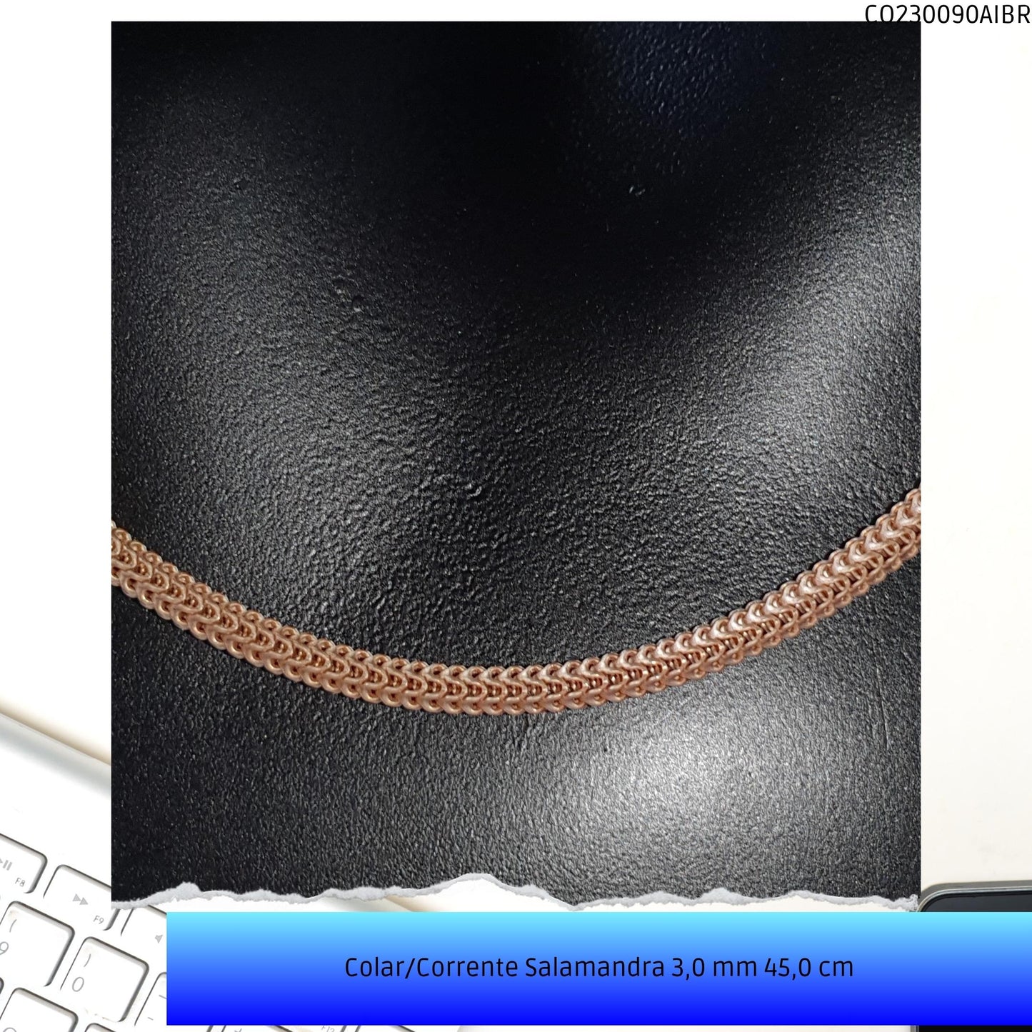 Colar/Corrente Salamandra 3.0 mm 45.0 cm  - Código.: CO230090AIBR  - Peso.: 10.9 gr