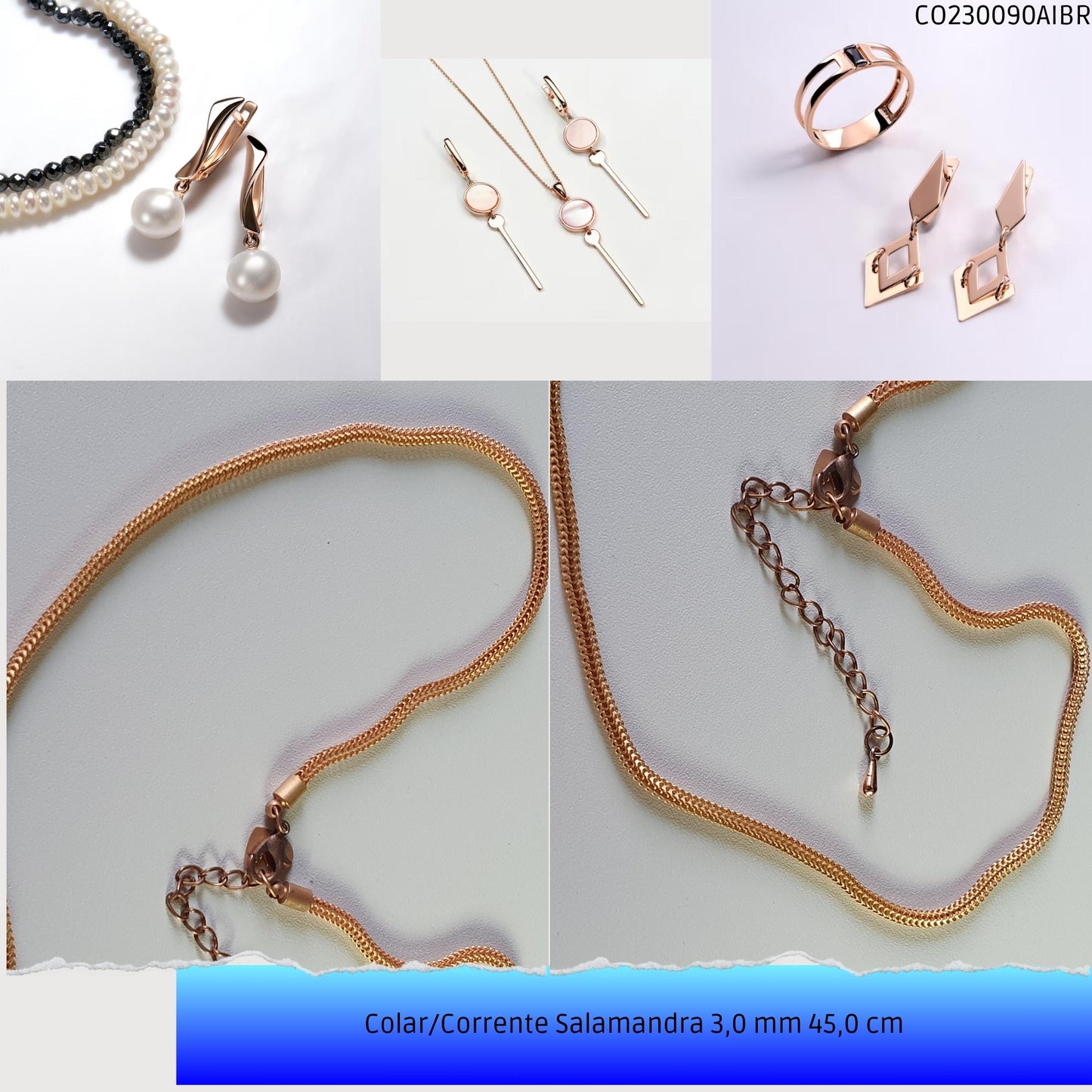 Colar/Corrente Salamandra 3.0 mm 45.0 cm  - Código.: CO230090AIBR  - Peso.: 10.9 gr