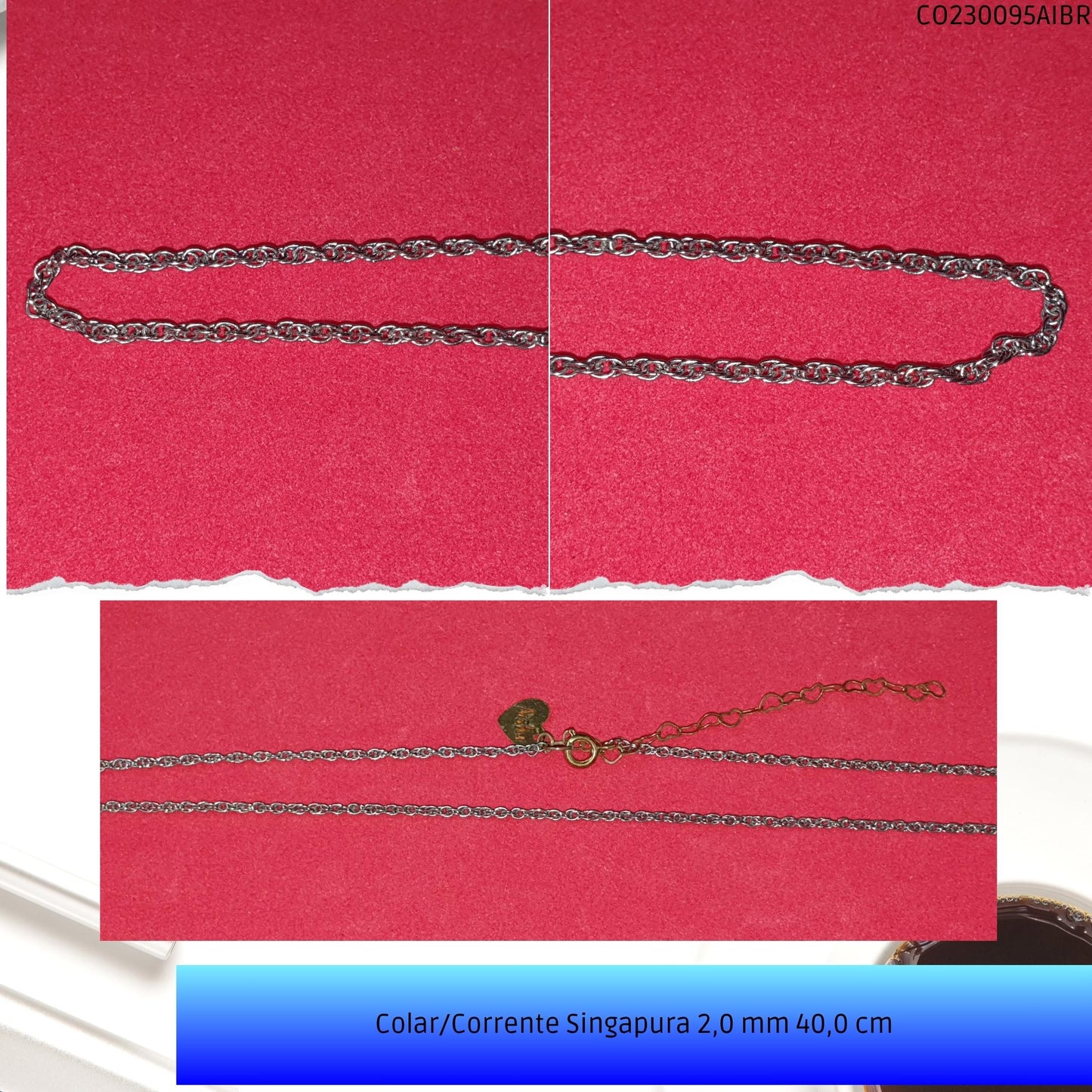 Colar/Corrente Singapura 2.0 mm 40.0 cm  - Código.: CO230095AIBR  - Peso.: 3.1 gr