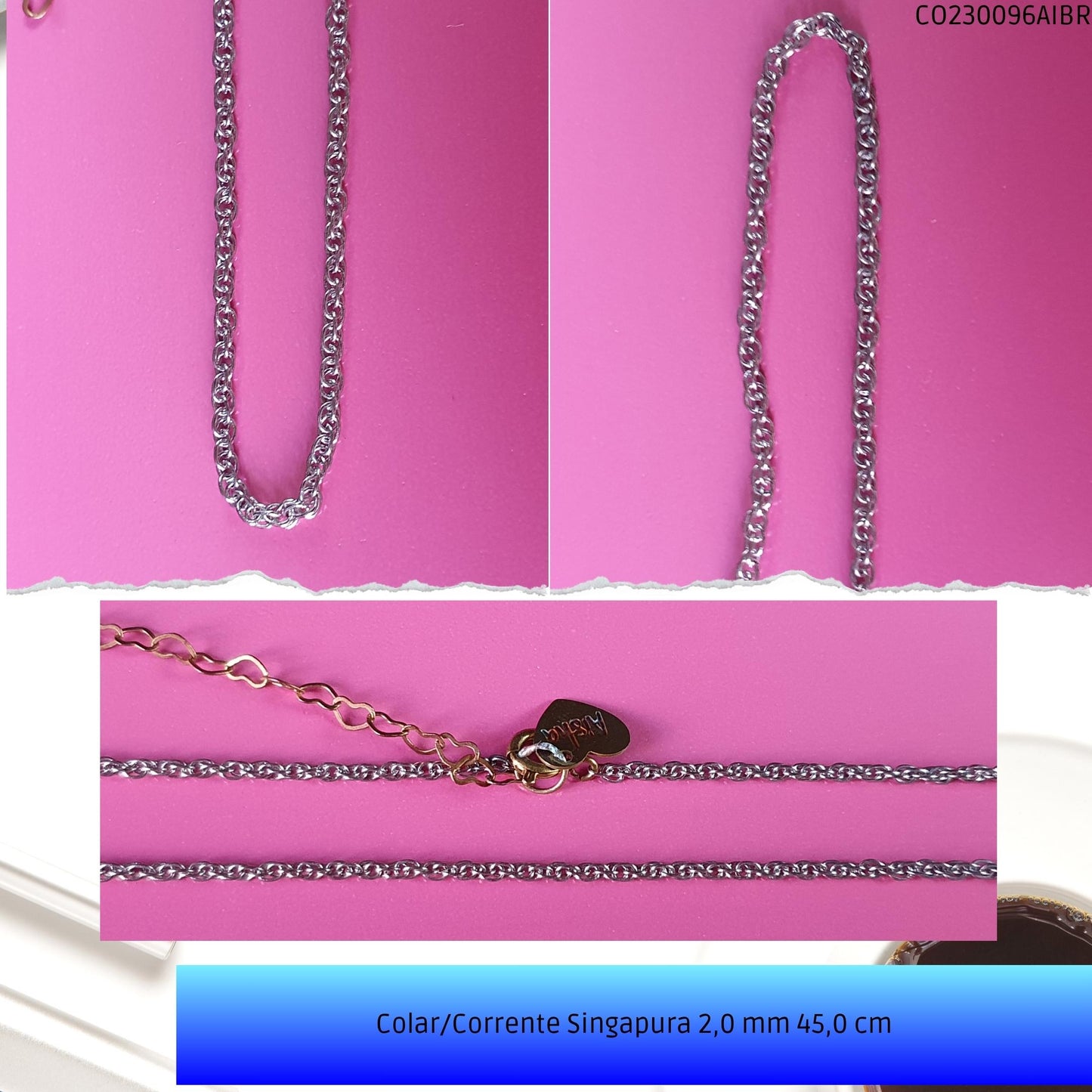 Colar/Corrente Singapura 2.0 mm 45.0 cm  - Código.: CO230096AIBR  - Peso.: 3.6 gr