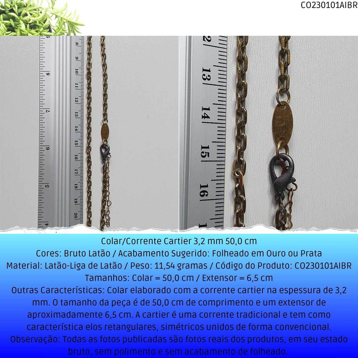 Colar/Corrente Cartier 3.2 mm 50.0 cm  - Código.: CO230101AIBR  - Peso.: 11.5 gr