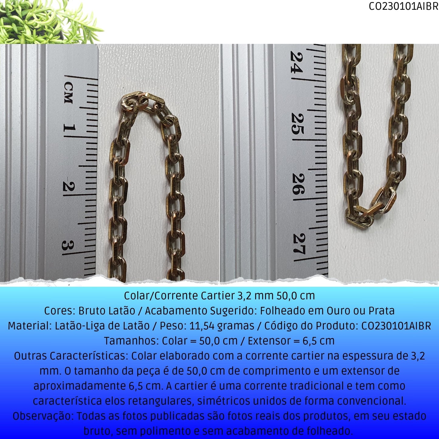 Colar/Corrente Cartier 3.2 mm 50.0 cm  - Código.: CO230101AIBR  - Peso.: 11.5 gr