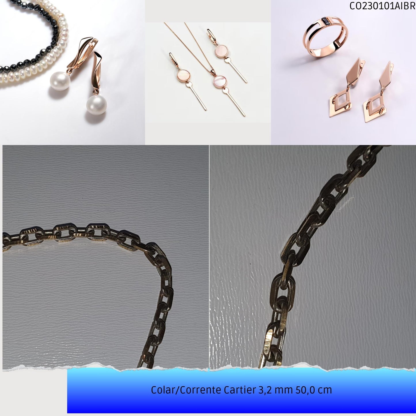 Colar/Corrente Cartier 3.2 mm 50.0 cm  - Código.: CO230101AIBR  - Peso.: 11.5 gr
