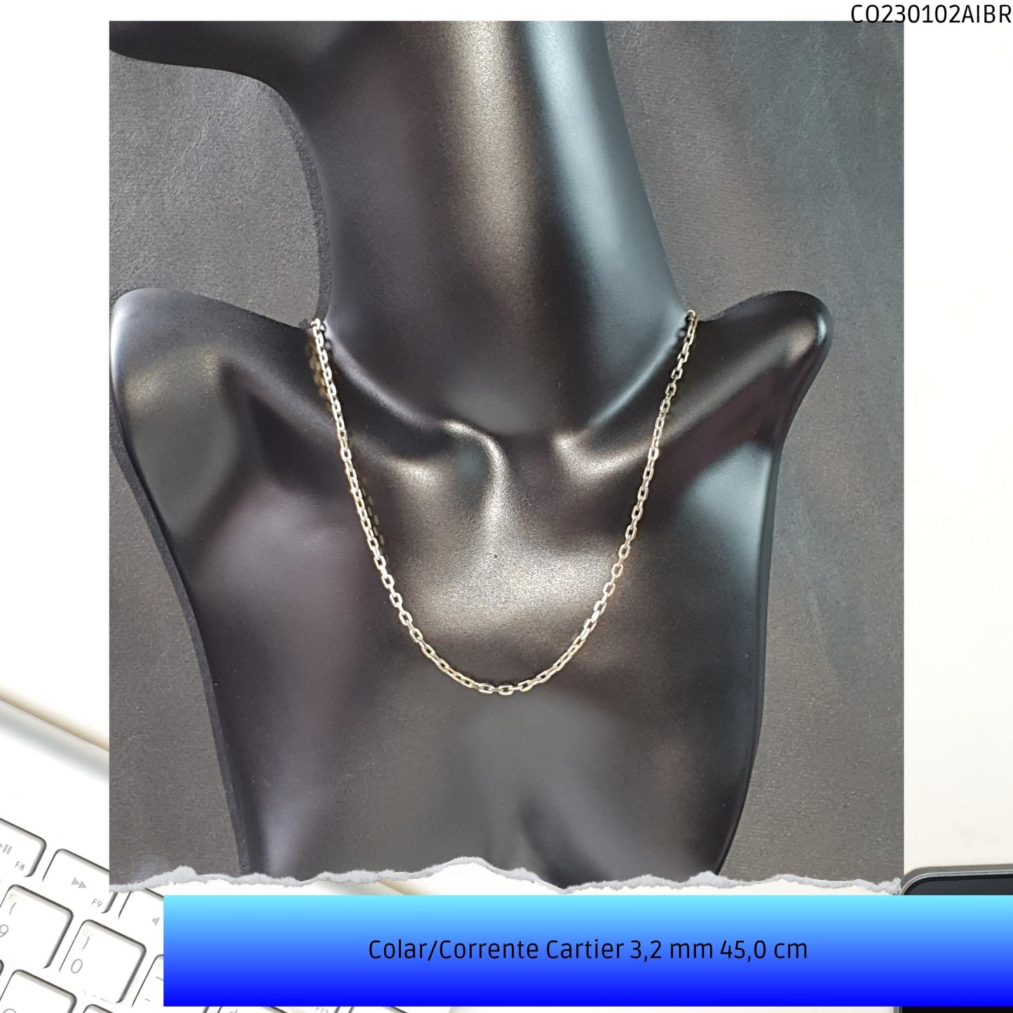 Colar/Corrente Cartier 3.2 mm 45.0 cm  - Código.: CO230102AIBR  - Peso.: 10.3 gr