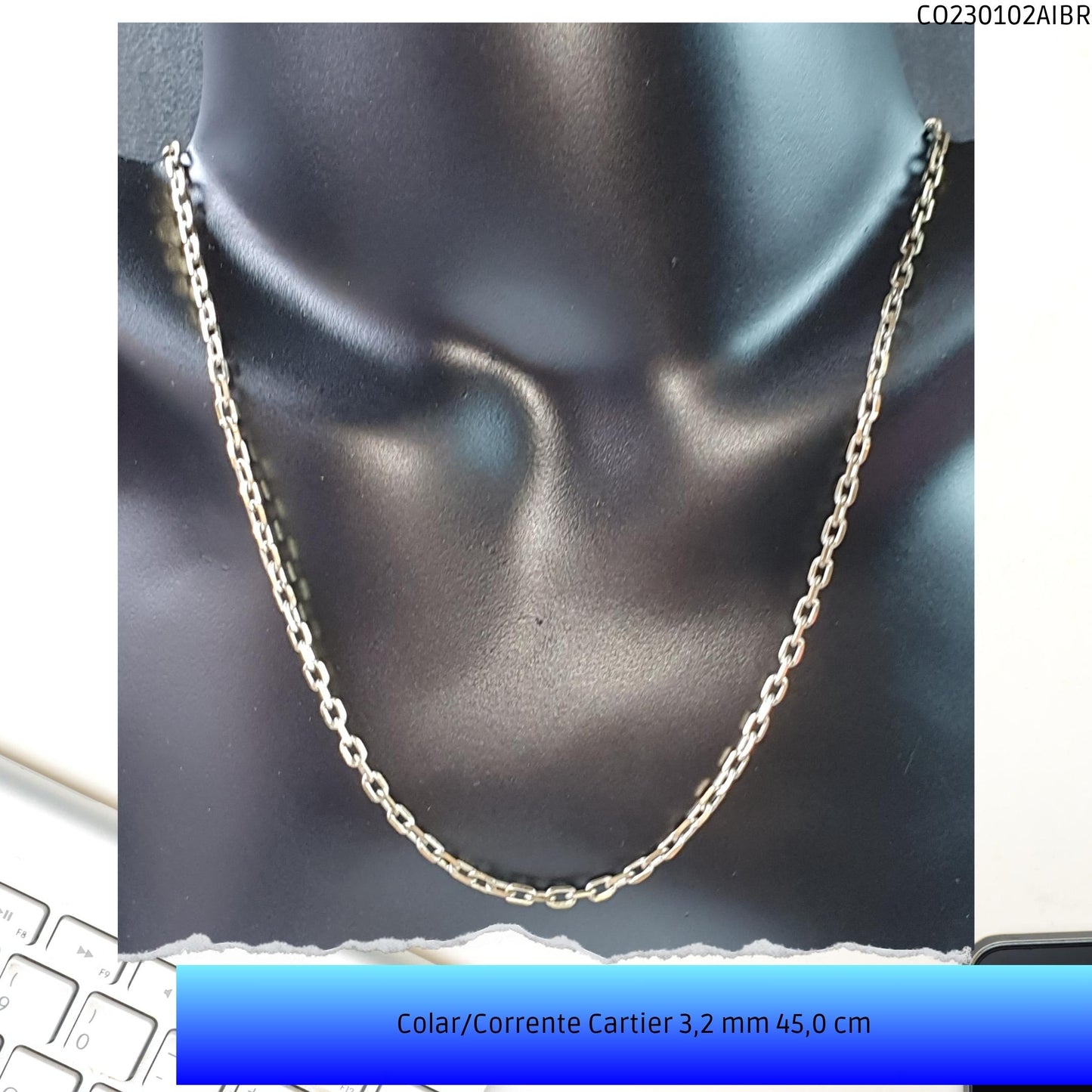 Colar/Corrente Cartier 3.2 mm 45.0 cm  - Código.: CO230102AIBR  - Peso.: 10.3 gr