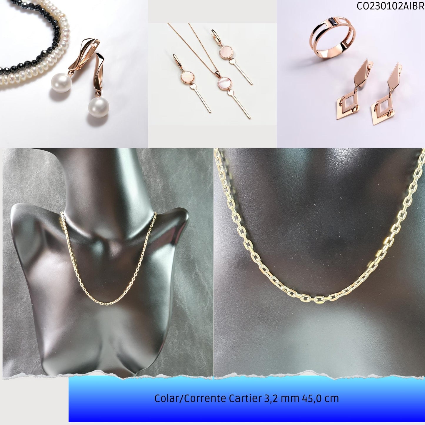 Colar/Corrente Cartier 3.2 mm 45.0 cm  - Código.: CO230102AIBR  - Peso.: 10.3 gr