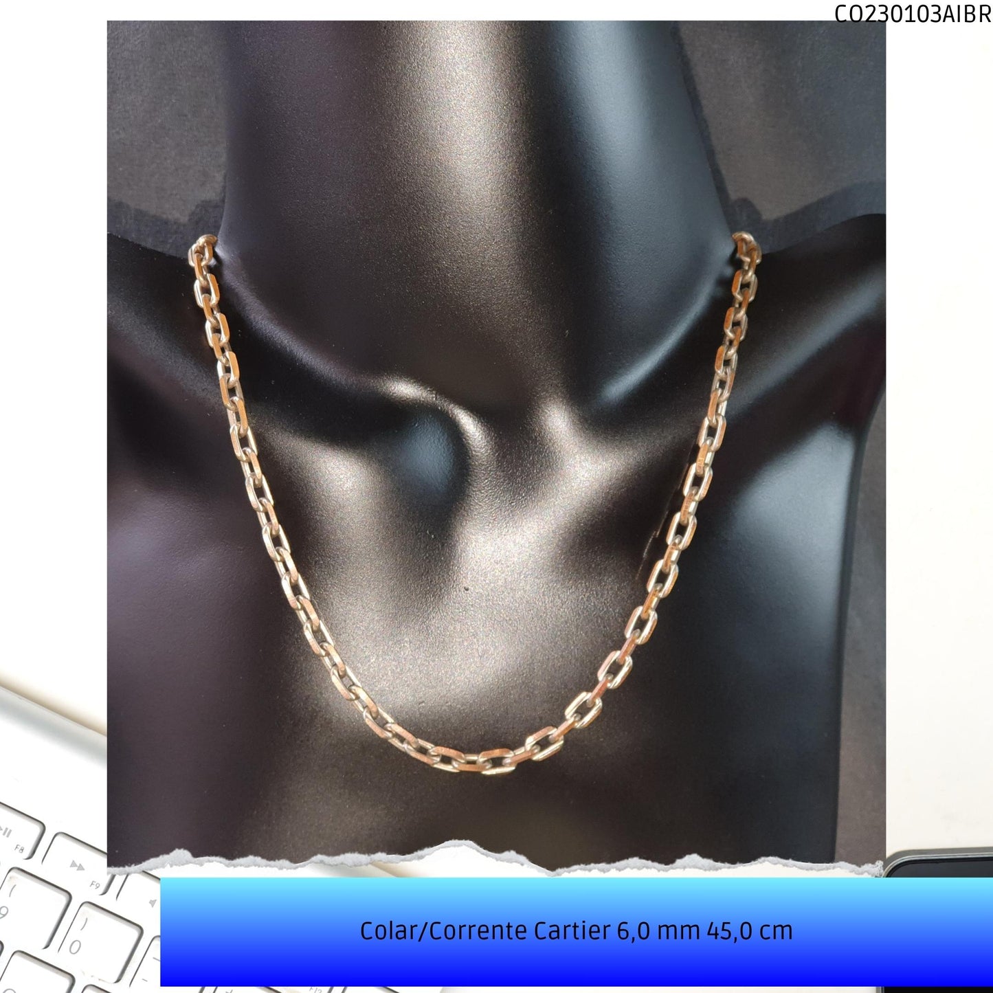 Colar/Corrente Cartier 6.0 mm 45.0 cm  - Código.: CO230103AIBR  - Peso.: 31.2 gr