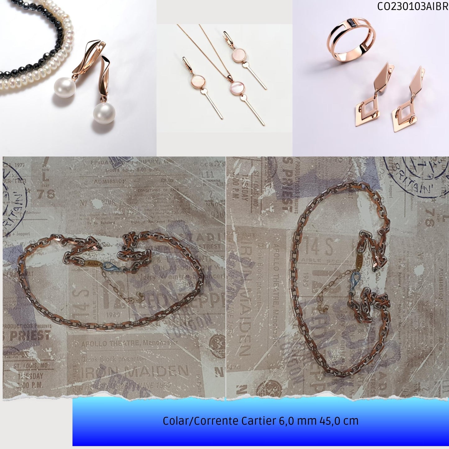 Colar/Corrente Cartier 6.0 mm 45.0 cm  - Código.: CO230103AIBR  - Peso.: 31.2 gr