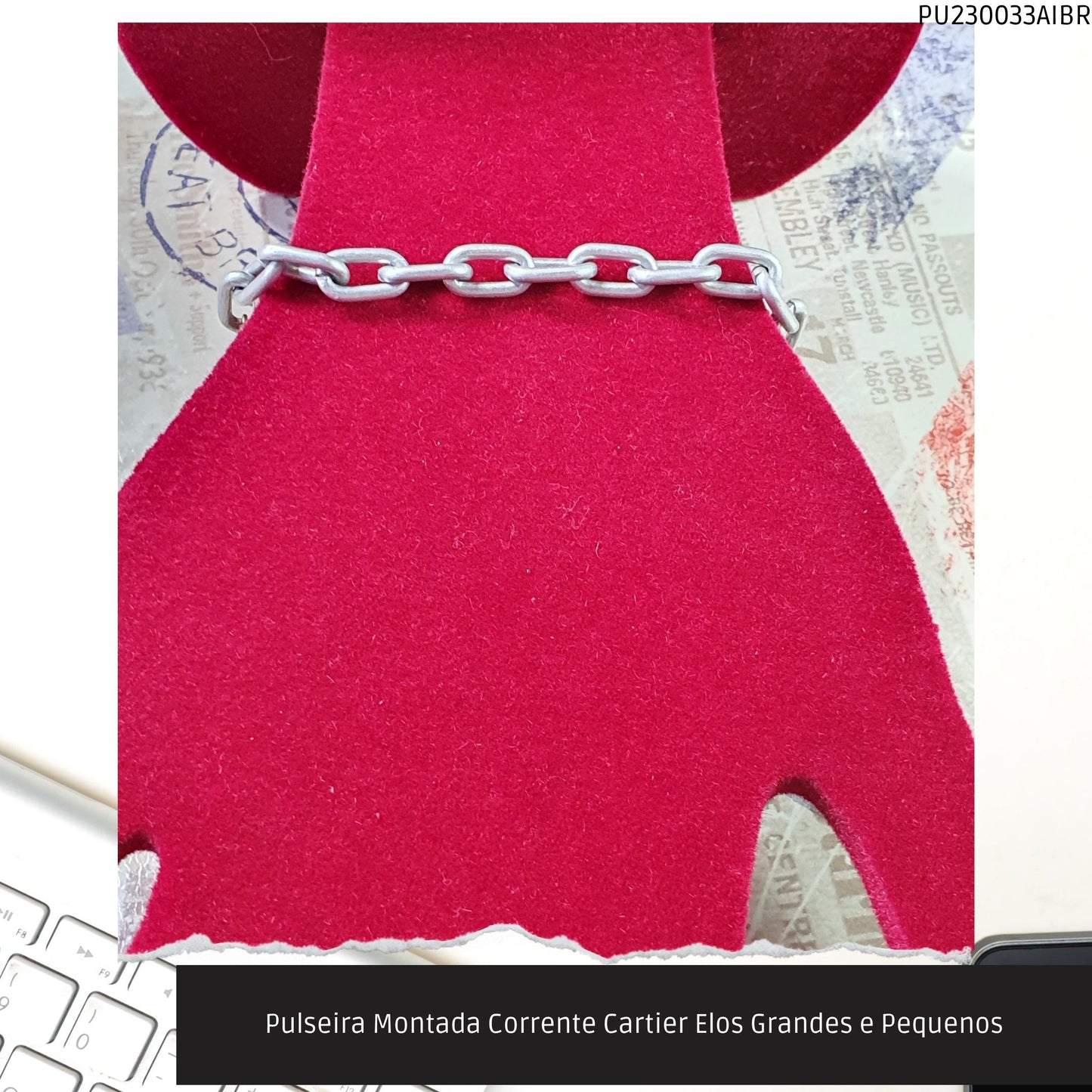 Pulseira Montada Corrente Cartier Elos Grandes e Pequenos  - Código.: PU230033AIBR  - Peso.: 5.7 gr