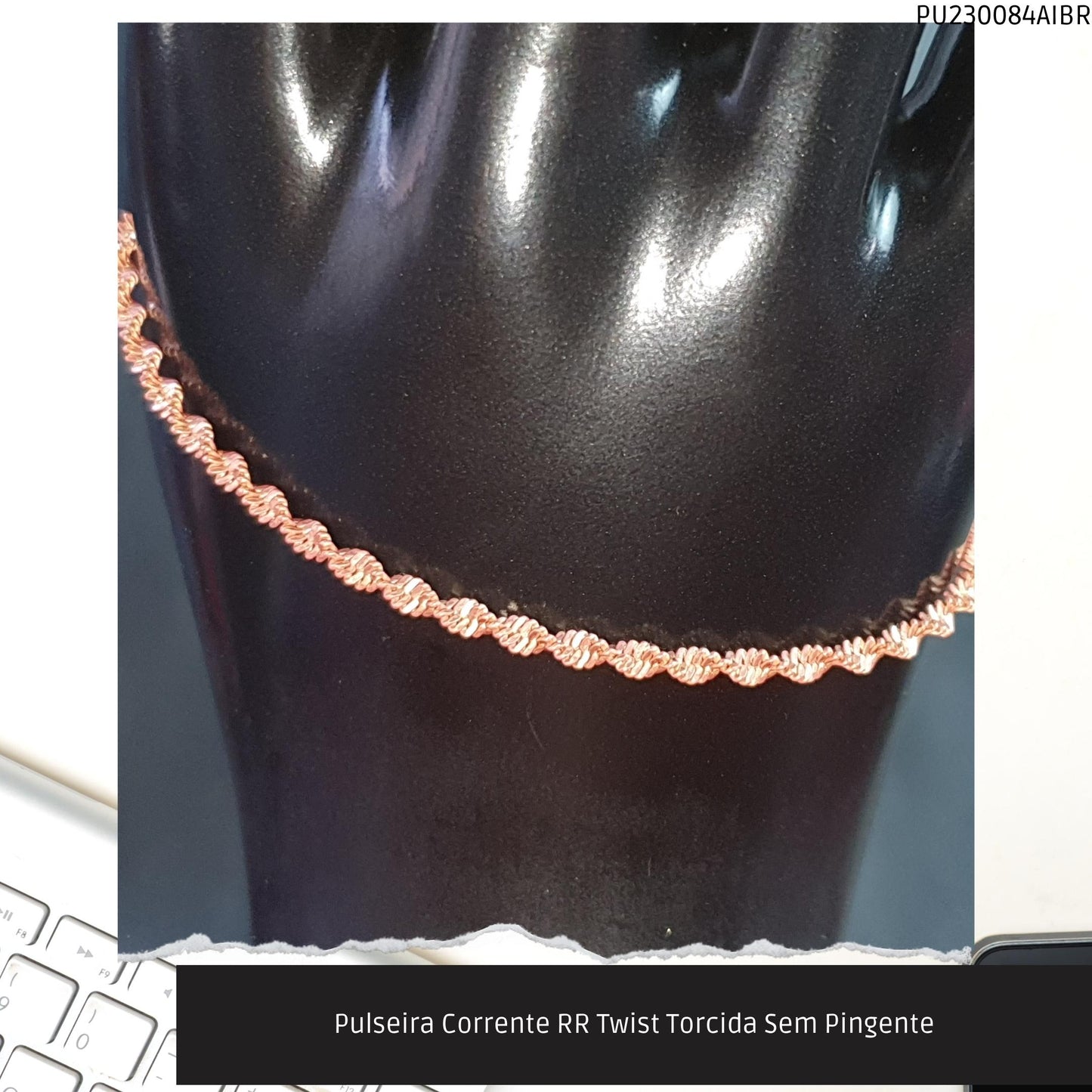 Pulseira Corrente RR Twist Torcida Sem Pingente  - Código.: PU230084AIBR  - Peso.: 2.6 gr
