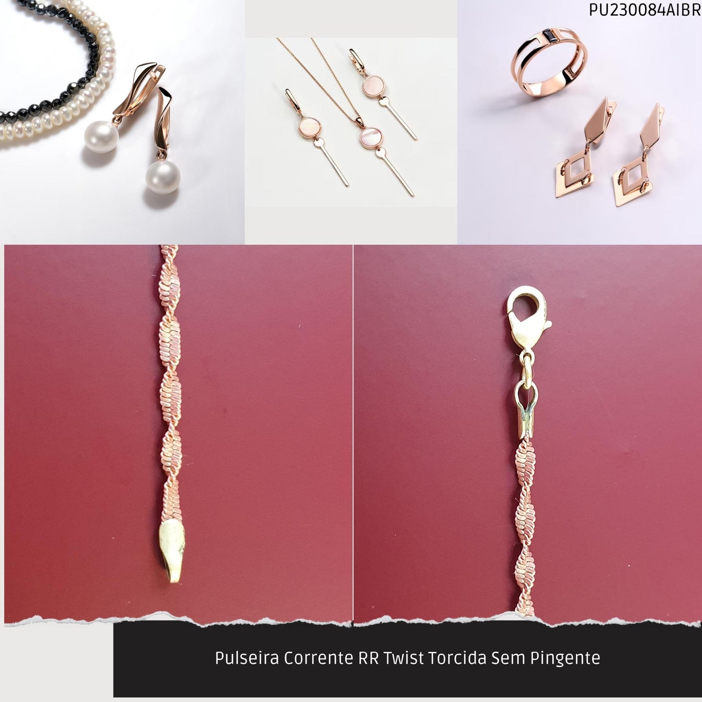 Pulseira Corrente RR Twist Torcida Sem Pingente  - Código.: PU230084AIBR  - Peso.: 2.6 gr